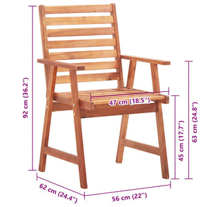 vidaXL Chaises de salle à manger de jardin 6 pcs avec coussins Bois d'acacia massif