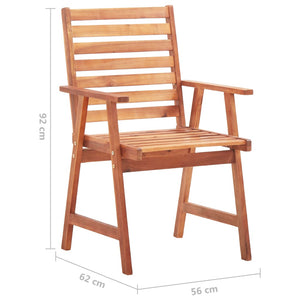 vidaXL Chaises de salle à manger de jardin 6 pcs avec coussins Bois d'acacia massif