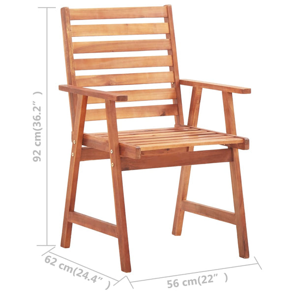 vidaXL Chaises de salle à manger de jardin 6 pcs avec coussins Bois d'acacia massif