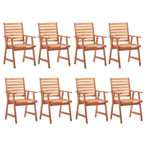 vidaXL Chaises de jardin 8 pcs avec coussins Bois d'acacia massif