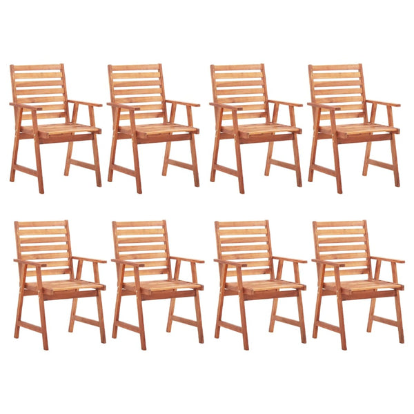 vidaXL Chaises de jardin 8 pcs avec coussins Bois d'acacia massif