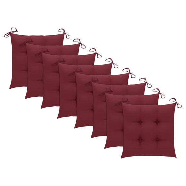 vidaXL Chaises de jardin 8 pcs avec coussins Bois d'acacia massif