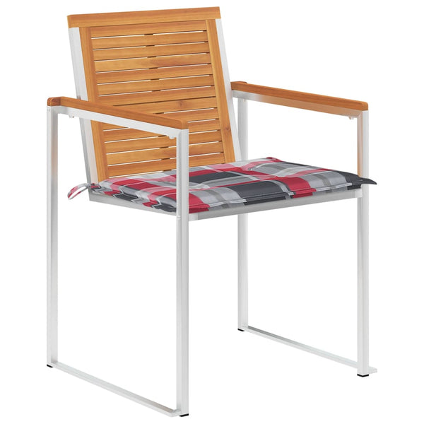 vidaXL Chaises de jardin 4 pcs avec coussins Bois d'acacia massif
