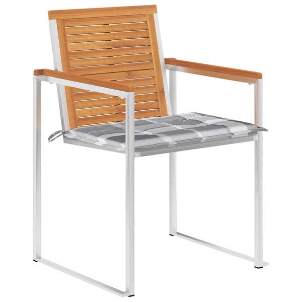 vidaXL Chaises de jardin 4 pcs avec coussins Bois d'acacia massif
