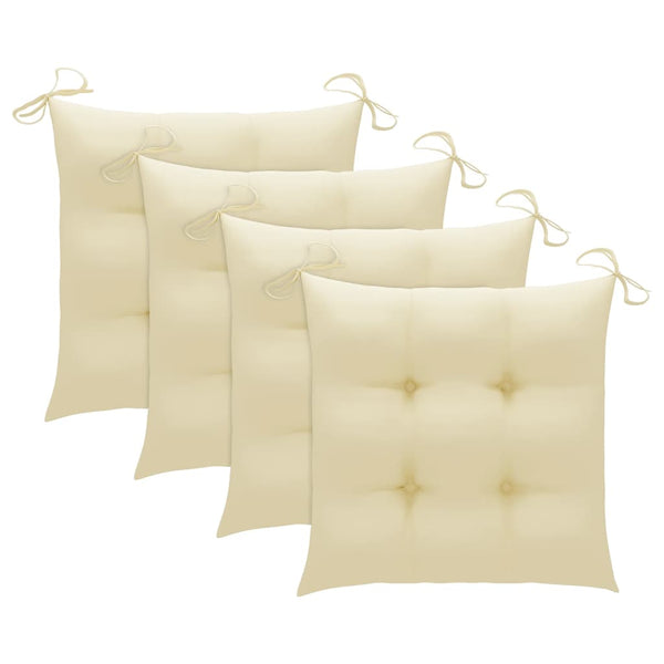vidaXL Chaises de jardin 4 pcs avec coussins Bois d'acacia massif