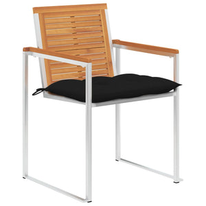 vidaXL Chaises de jardin 4 pcs avec coussins Bois d'acacia massif