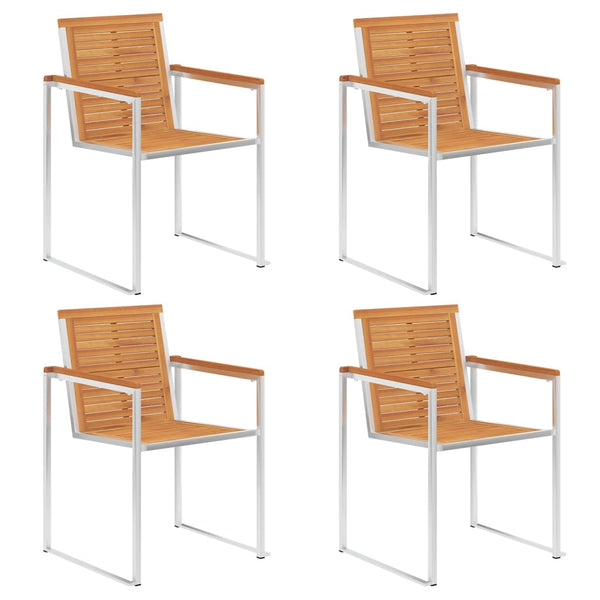 vidaXL Chaises de jardin 4 pcs avec coussins Bois d'acacia massif