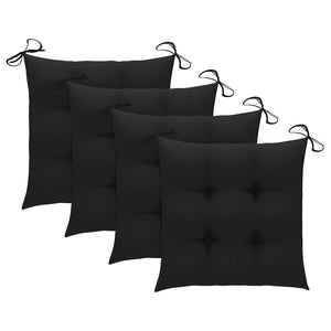 vidaXL Chaises de jardin 4 pcs avec coussins Bois d'acacia massif