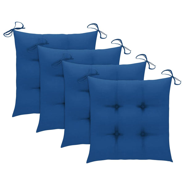vidaXL Chaises de jardin 4 pcs avec coussins Bois d'acacia massif