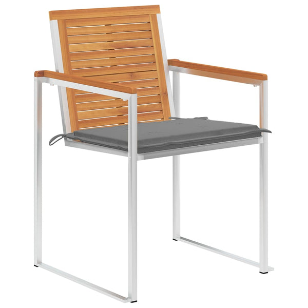 vidaXL Chaises de jardin 6 pcs avec coussins Bois d'acacia massif