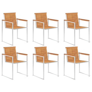 vidaXL Chaises de jardin 6 pcs avec coussins Bois d'acacia massif