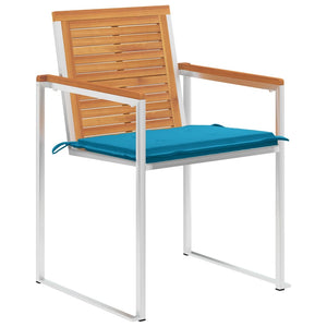 vidaXL Garden Chairs 8 pcs. with Cushions Solid Acacia Wood