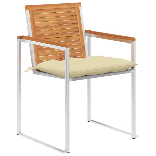 vidaXL Chaises de jardin 8 pcs. avec coussins Bois d'acacia massif