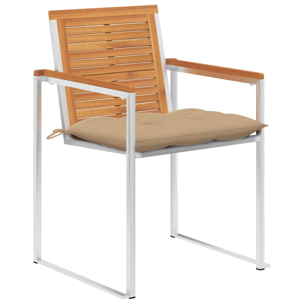 vidaXL Chaises de jardin 8 pcs. avec coussins Bois d'acacia massif