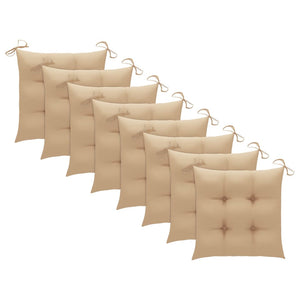 vidaXL Chaises de jardin 8 pcs. avec coussins Bois d'acacia massif