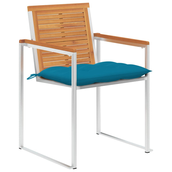 vidaXL Chaises de jardin 8 pcs. avec coussins Bois d'acacia massif