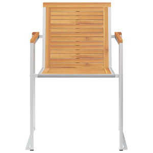 4 Stk. Gartenstühle Massivholz Teak und Edelstahl