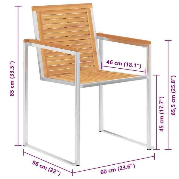 Gartenstühle 4 Stk. mit Kissen Massivholz Teak