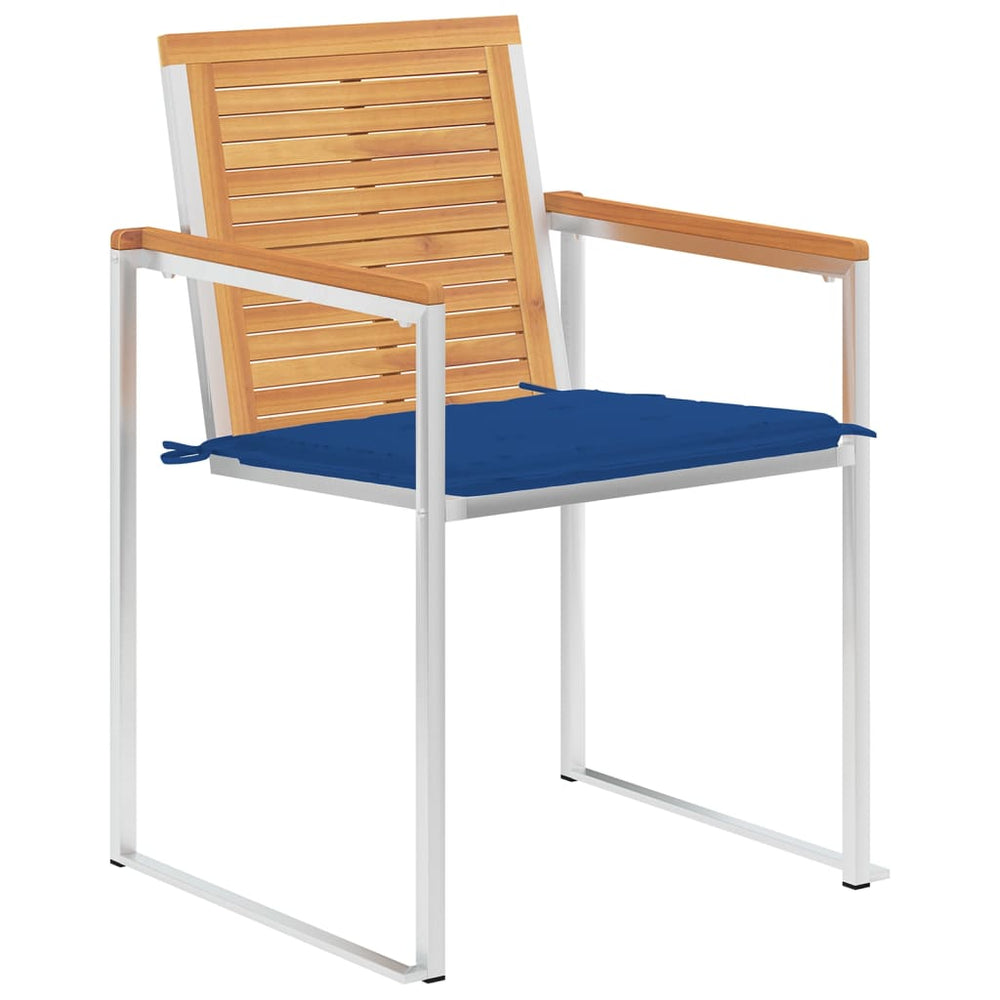 Gartenstühle 4 Stk. mit Kissen Massivholz Teak