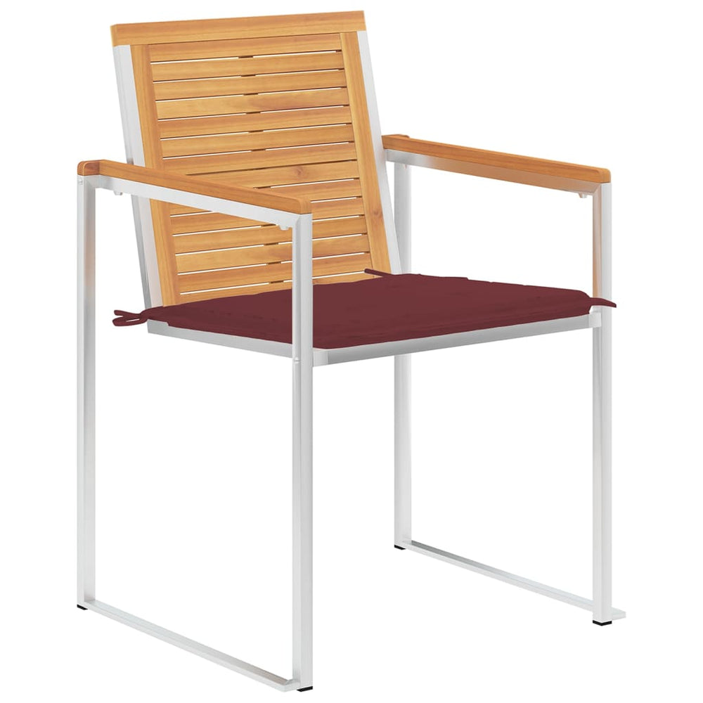 Gartenstühle 6 Stk. mit Kissen Massivholz Teak