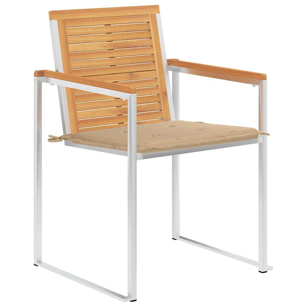 Gartenstühle 8 Stk. mit Kissen Massivholz Teak