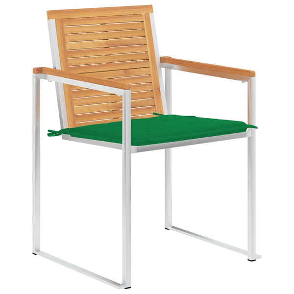 Gartenstühle 8 Stk. mit Kissen Massivholz Teak