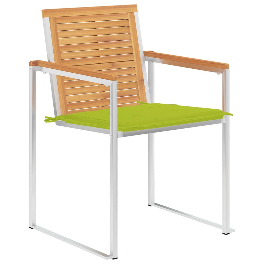 Gartenstühle 8 Stk. mit Kissen Massivholz Teak