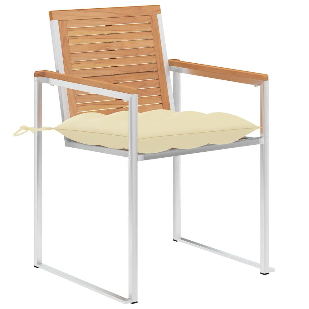 Gartenstühle 8 Stk. mit Kissen Massivholz Teak