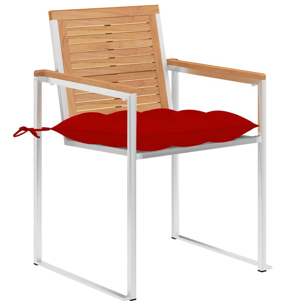 Gartenstühle 8 Stk. mit Kissen Massivholz Teak