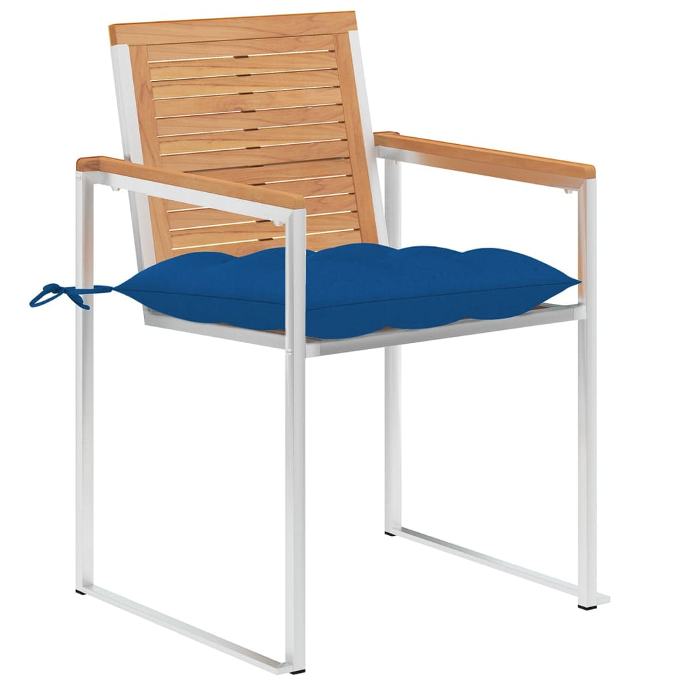 Gartenstühle 8 Stk. mit Kissen Massivholz Teak