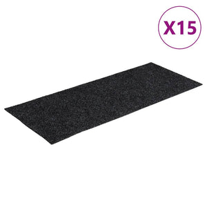 Selbstklebende Stufenmatten Dunkelgrau 60x25cm, 15er Set