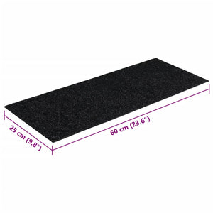 Selbstklebende Stufenmatten, 15er Set, 60x25 cm, Schwarz