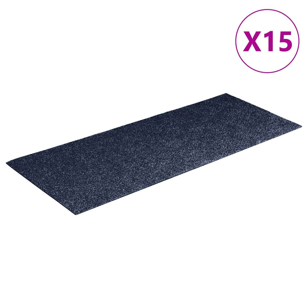 Selbstklebende Stufenmatten 60x25 cm Grau Blau 15er Set