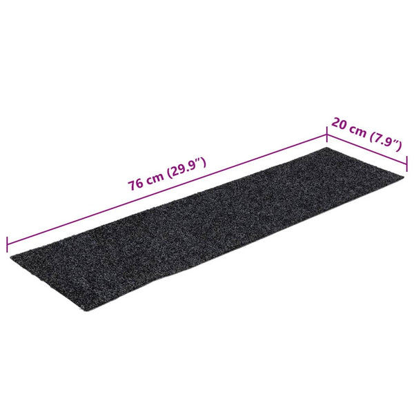 Selbstklebende Stufenmatten Dunkelgrau 76x20cm 15er Set