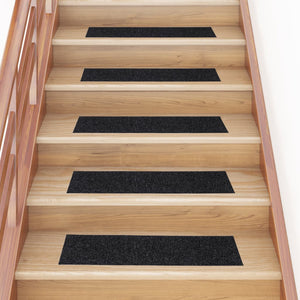 Selbstklebende Stufenmatten, 15er Set, 76x20 cm, Schwarz