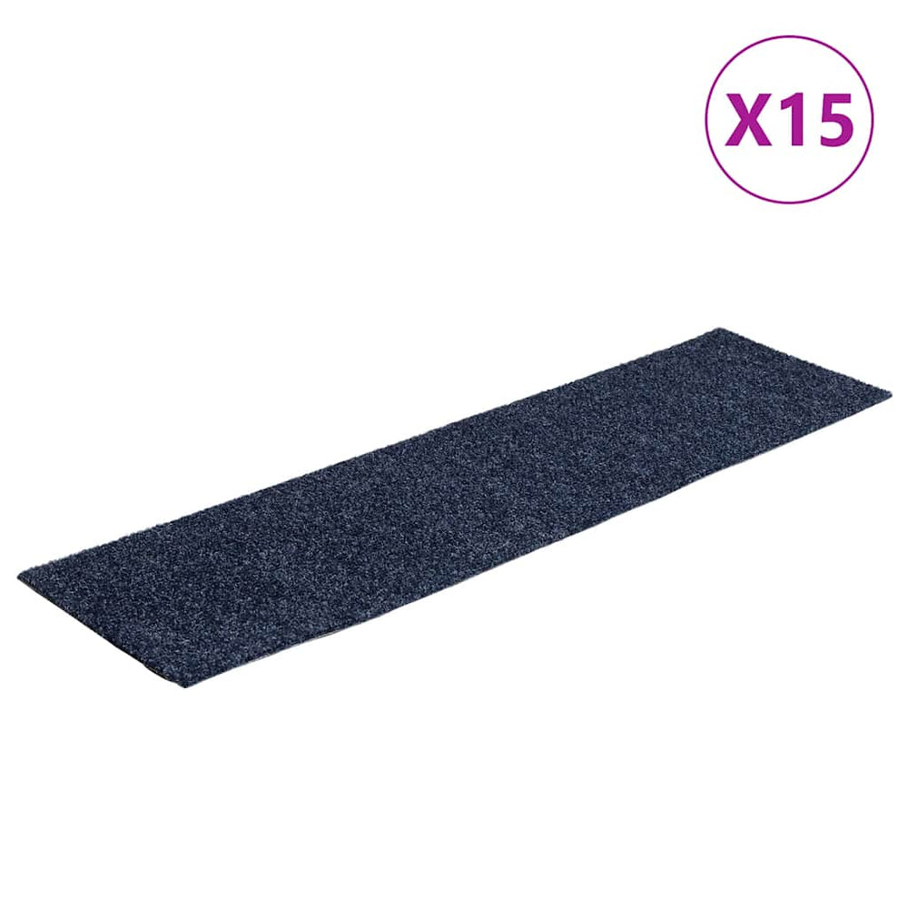 Selbstklebende Stufenmatten Grau Blau 15 Stk.