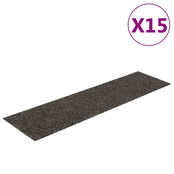 Selbstklebende Stufenmatten Anthrazit 76x20 cm, 15 Stk