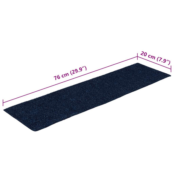 Marineblaue Stufenmatten Selbstklebend 76x20 cm, 15 Stk