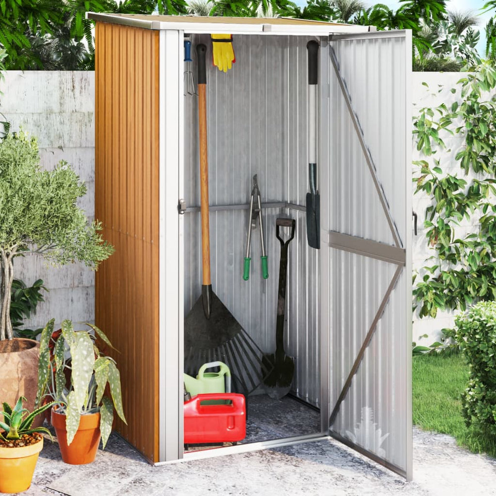 Gartenhaus Braun 118,5x97x209,5 cm Verzinkter Stahl