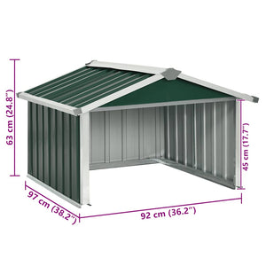 Rasenmäher Garage 92x97x63 cm Verzinkter Stahl Grün