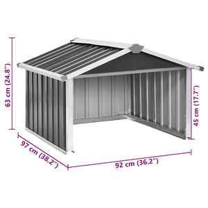 Rasenmäher Garage 92x97x63 cm Verzinkter Stahl Anthrazit