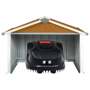 Rasenmäher Garage 92x97x63 cm Verzinkter Stahl Braun