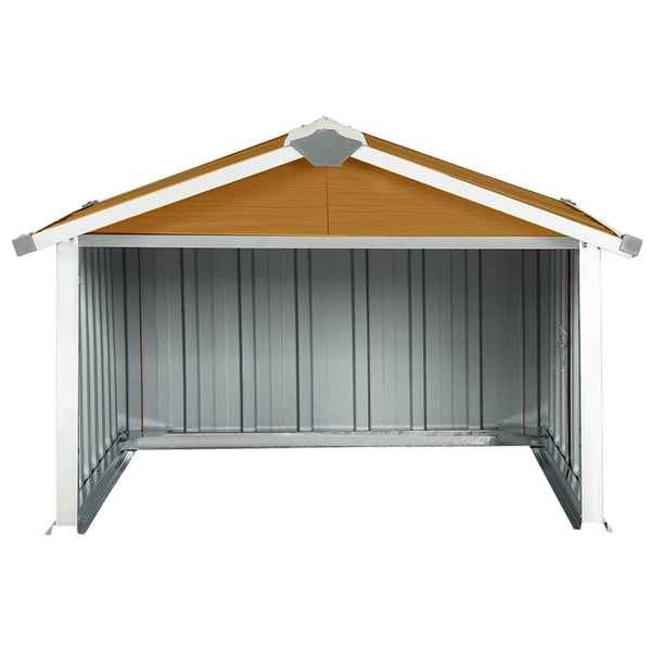 Rasenmäher Garage 92x97x63 cm Verzinkter Stahl Braun