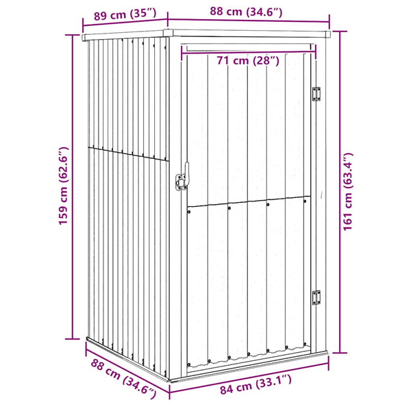 Gerätehaus Grau 88x89x161 cm Verzinkter Stahl