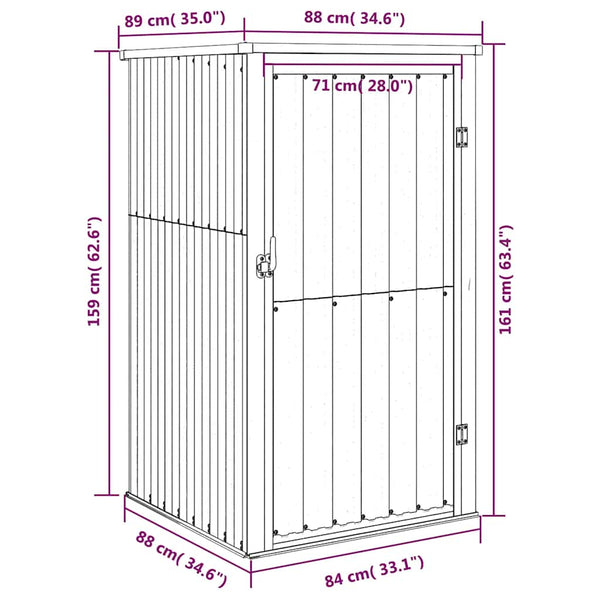 vidaXL Abri de jardin anthracite 88x89x161 cm en acier galvanisé