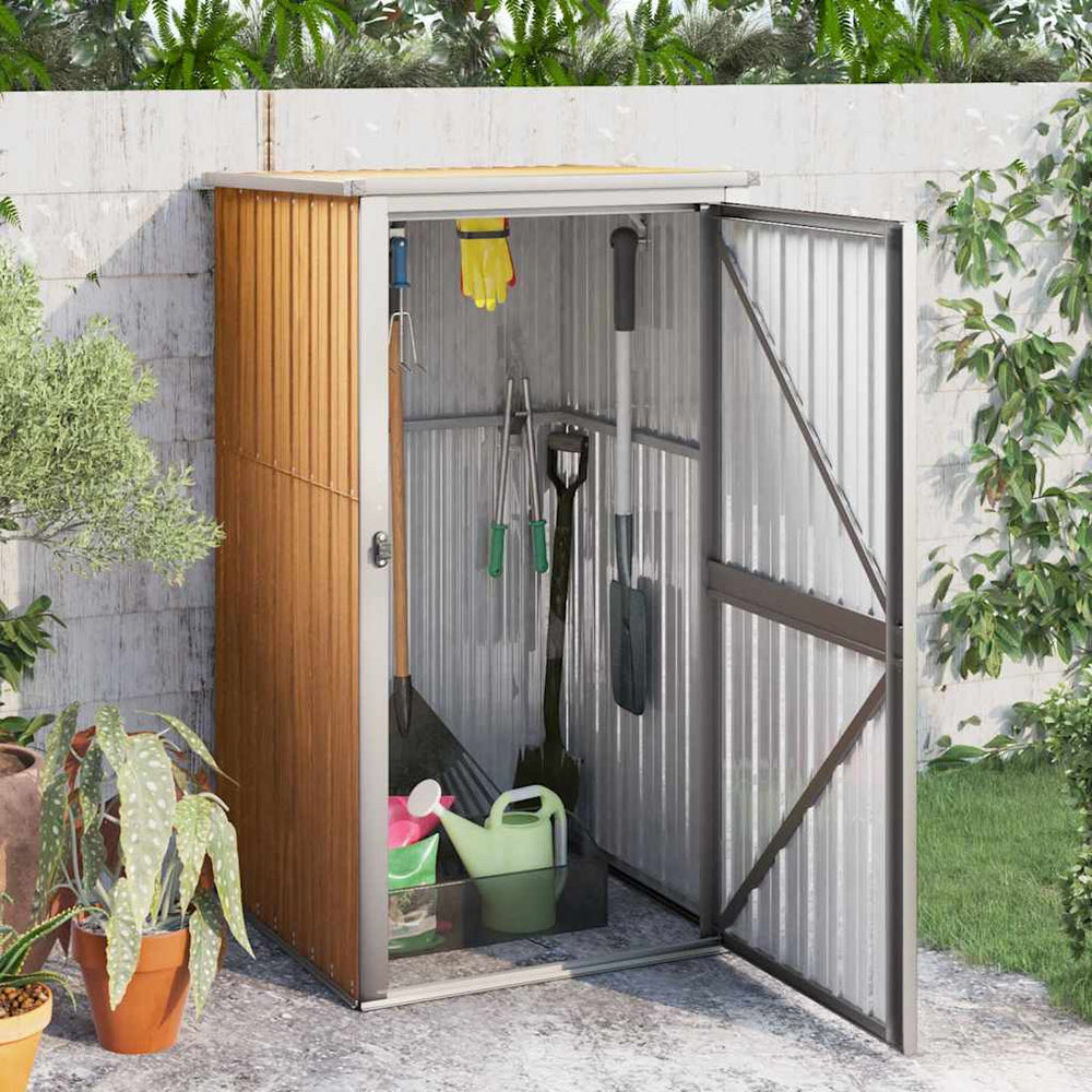 vidaXL Abri de jardin marron 88x89x161 cm en acier galvanisé