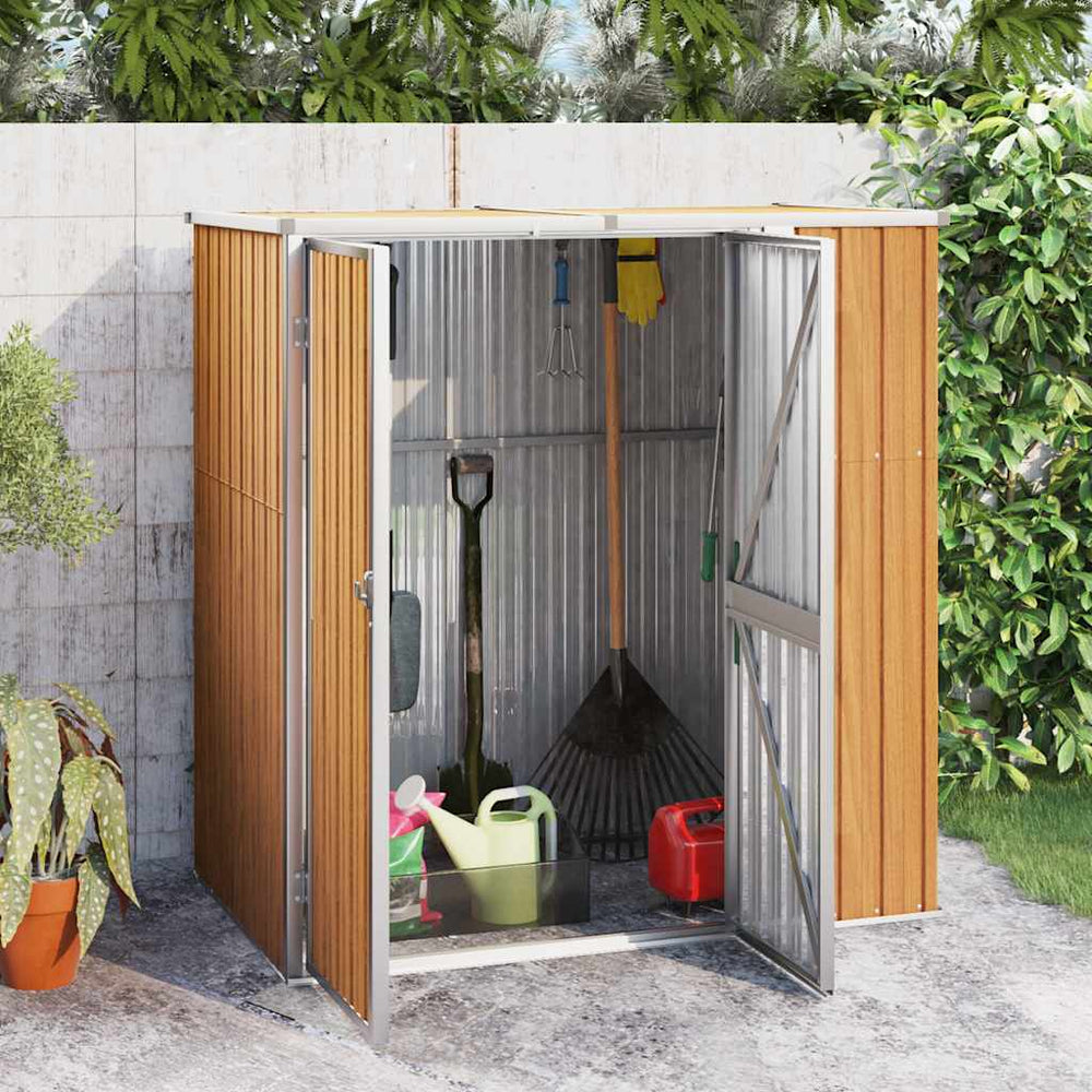 vidaXL Abri de jardin marron 161x89x161 cm Acier galvanisé
