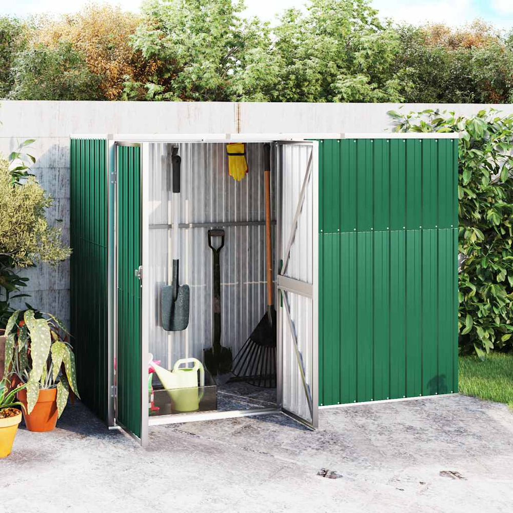vidaXL Abri de jardin vert 225x89x161 cm en acier galvanisé
