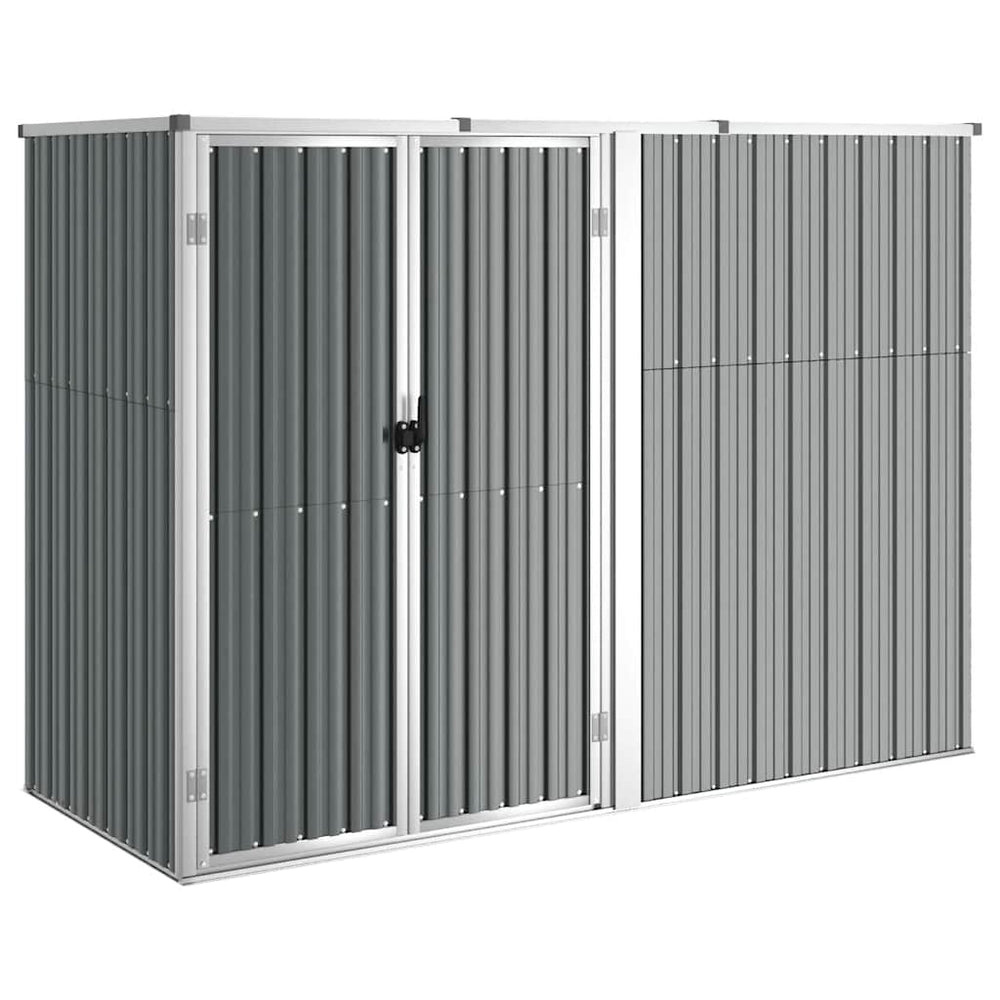 vidaXL Abri de jardin gris 225x89x161 cm en acier galvanisé