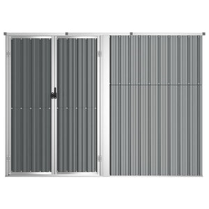 Gerätehaus Grau 225x89x161 cm Verzinkter Stahl